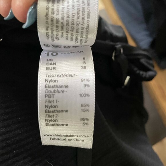 Afriel & Tabbris Sheer Mesh Panel Mariah High Neck One Piece Swimsuit Black 6 - Picture 9 of 10